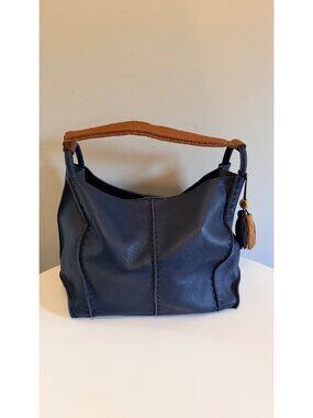 The Sak Los Feliz Indigo Leather Large Tote with Tassel Charm